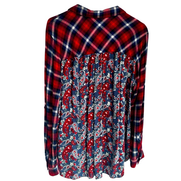 Kut from the Kloth Mixed Print Flannel Button Down – Size Large - Picture 1 of 9